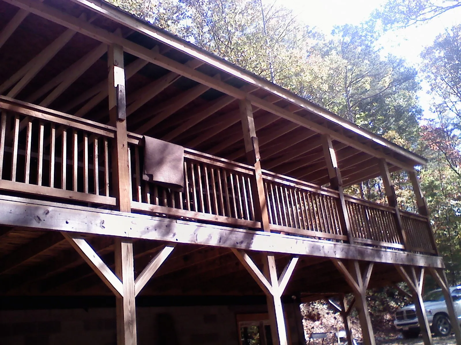 Timber framing under a new elevated porch and deck — Roof Leak Repair in Thompsonville by Roofing Brothers